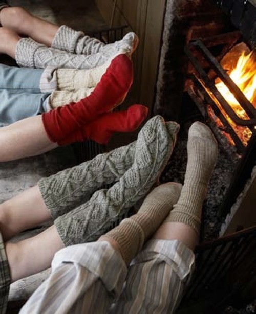 Socks, winter fire, autumn fire